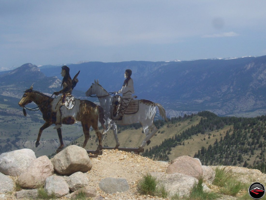 Statue of Chief Joseph leading the Nez Perce Indians