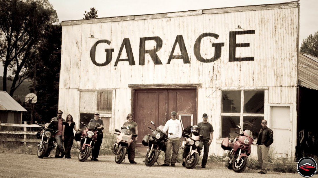 Group Shot at the garage in freedom wyoming
