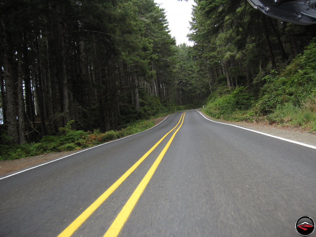 Motorcycle riding in the Pacific Northwest county road, Washington Highway 109