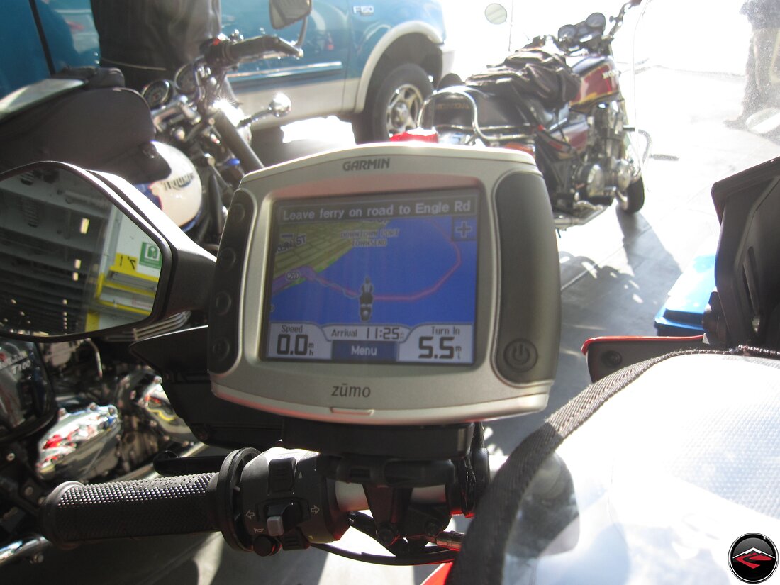 Motorcycle GPS Driving Over Water