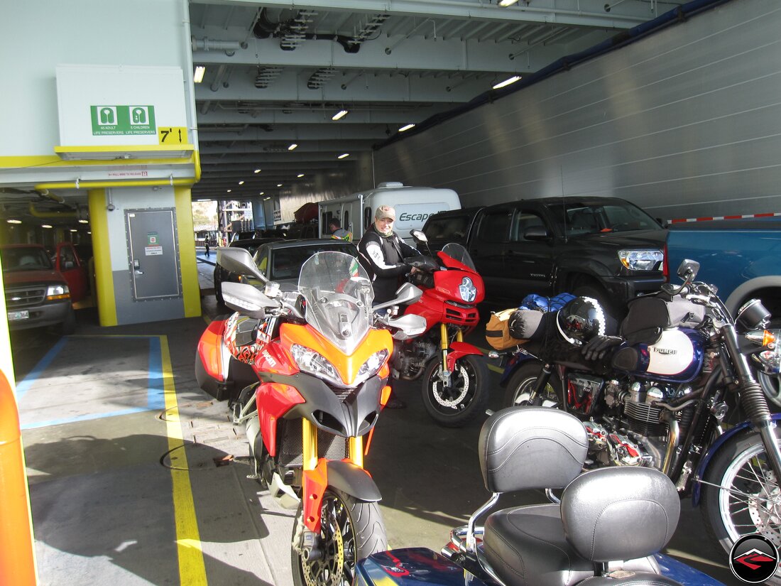 Motorcycles on a Ferry Boat in Port Townsend