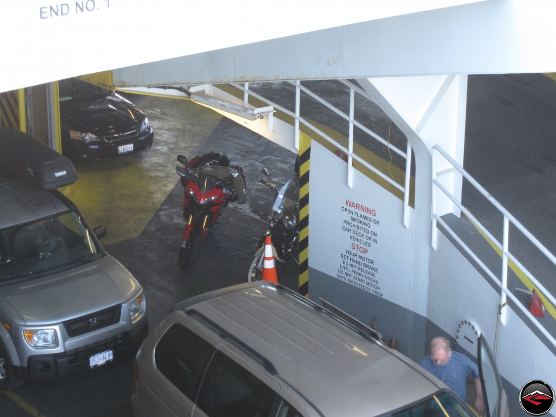 Ducati Multistrada 1200 Motorcycle on a Ferry Boat