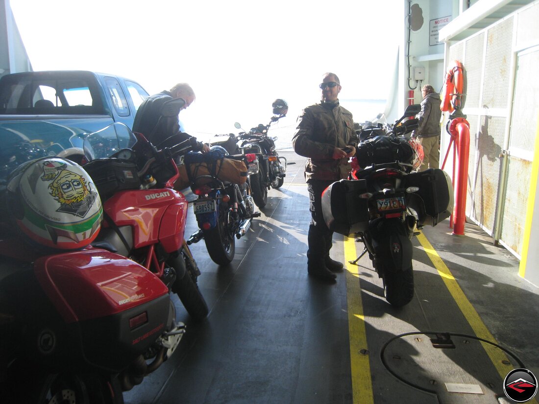 Ducati Multistrada 1200 on a Ferry Boat