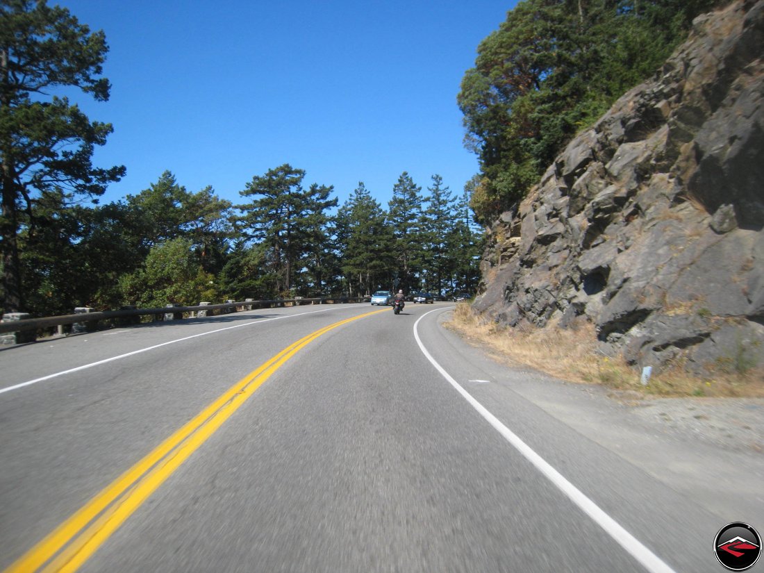 Riding a motorcycle on Fidalgo and Whidbey Island Scenic Byway
