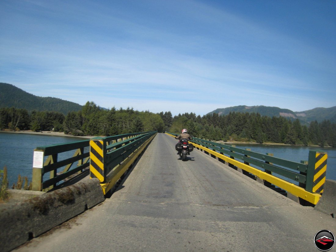 Single lane bridge on British Columbia Highway 14
