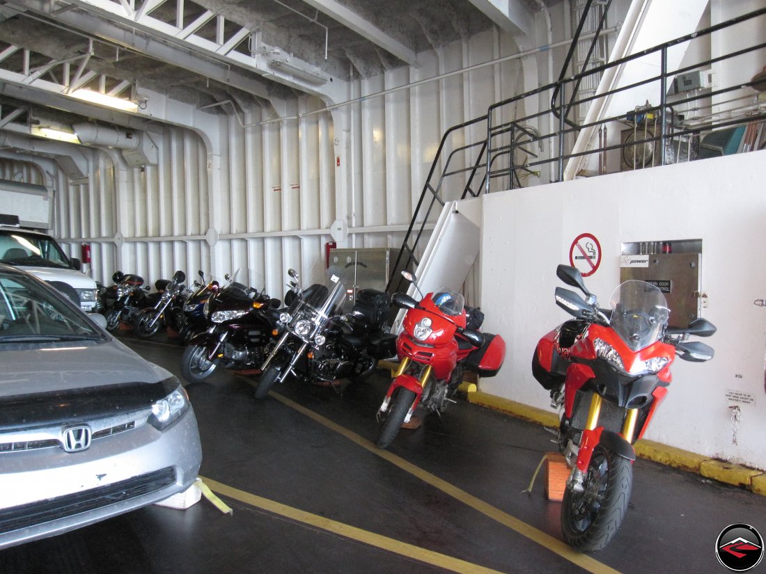 Motorcycles on the Comox Ferry to Powell River