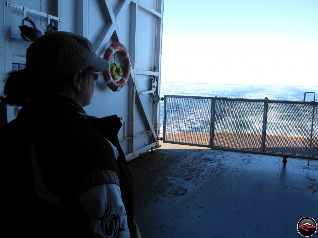 On the stern of a Ferry boat