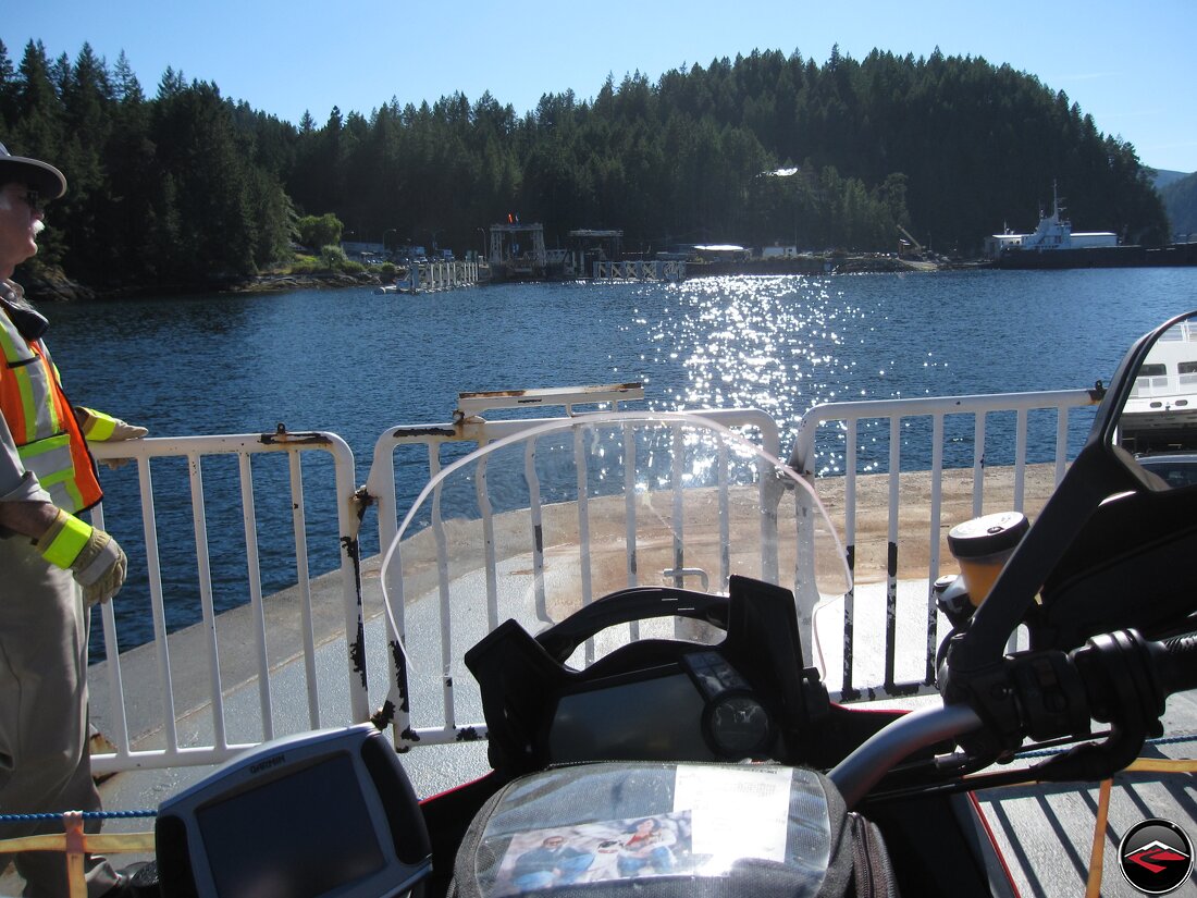 Motorcycles disembarking ferry on the gold coast