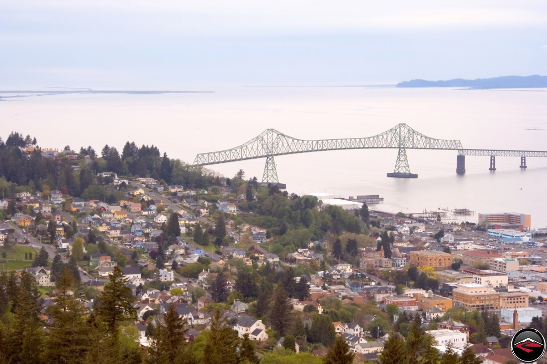 Astoria, Oregon with the Meigler Bridge in the background