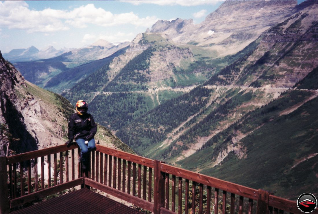 looking at the road ahead on top of logan pass in glacier national park