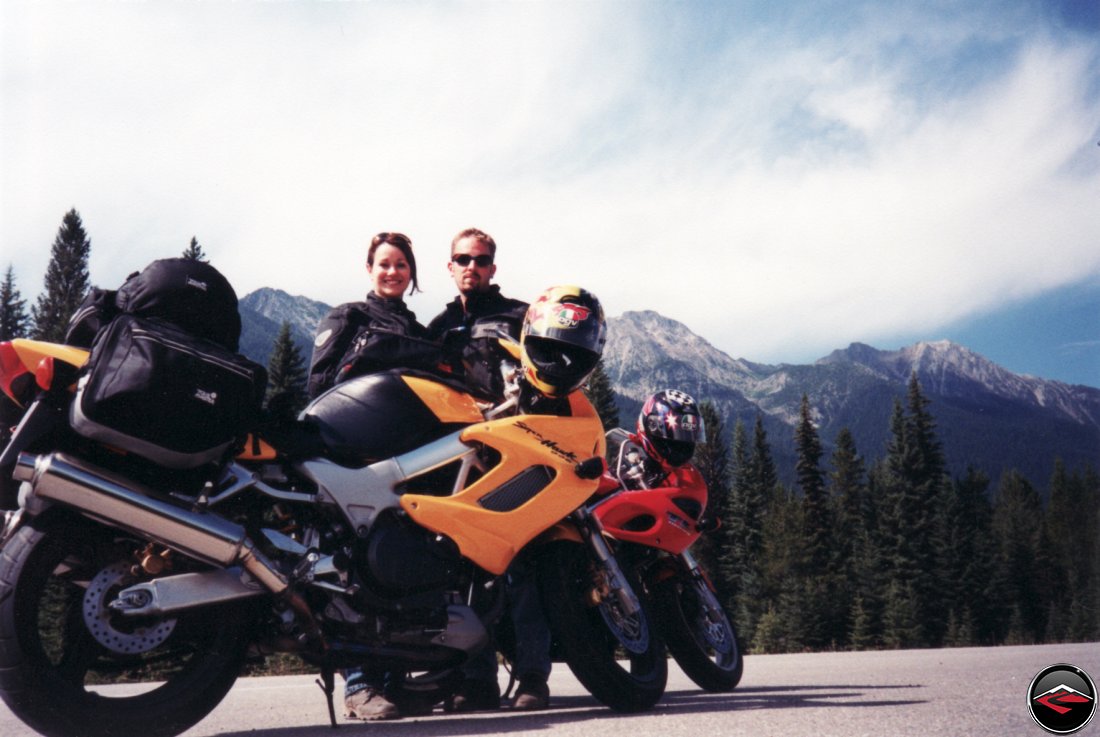 TL1000S and Honda Superhawk motorcycles in the Canadian Rockies