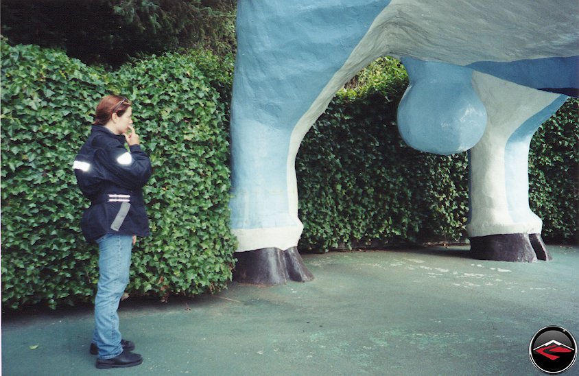 Big Blue Balls at the Trees of Mystery in Northern California