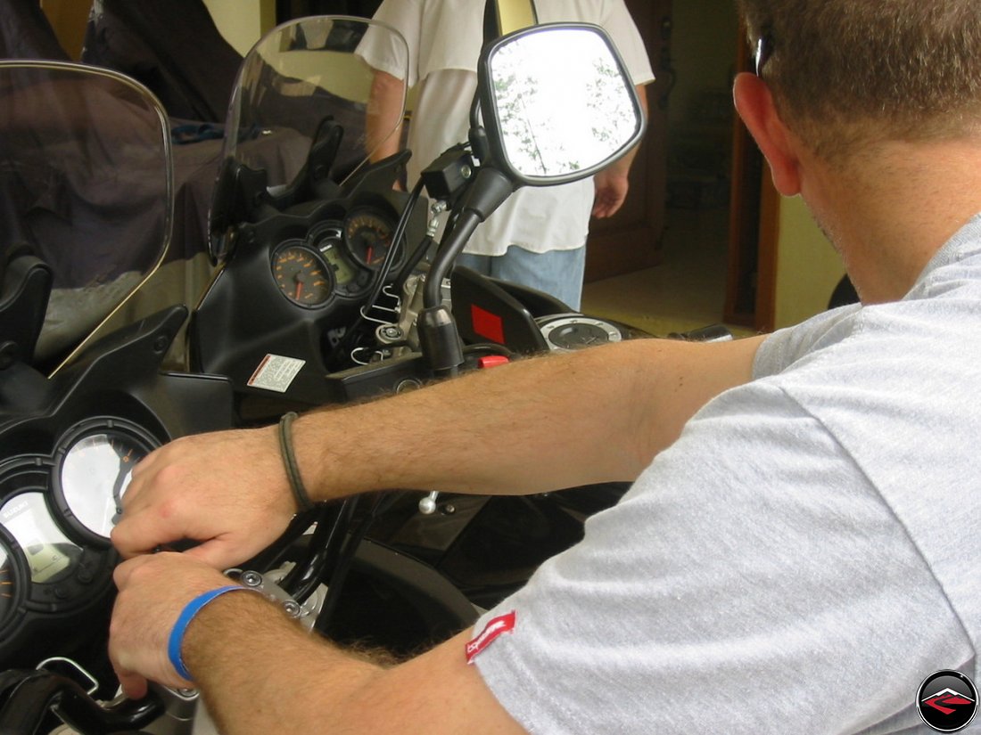 adjusting the bike