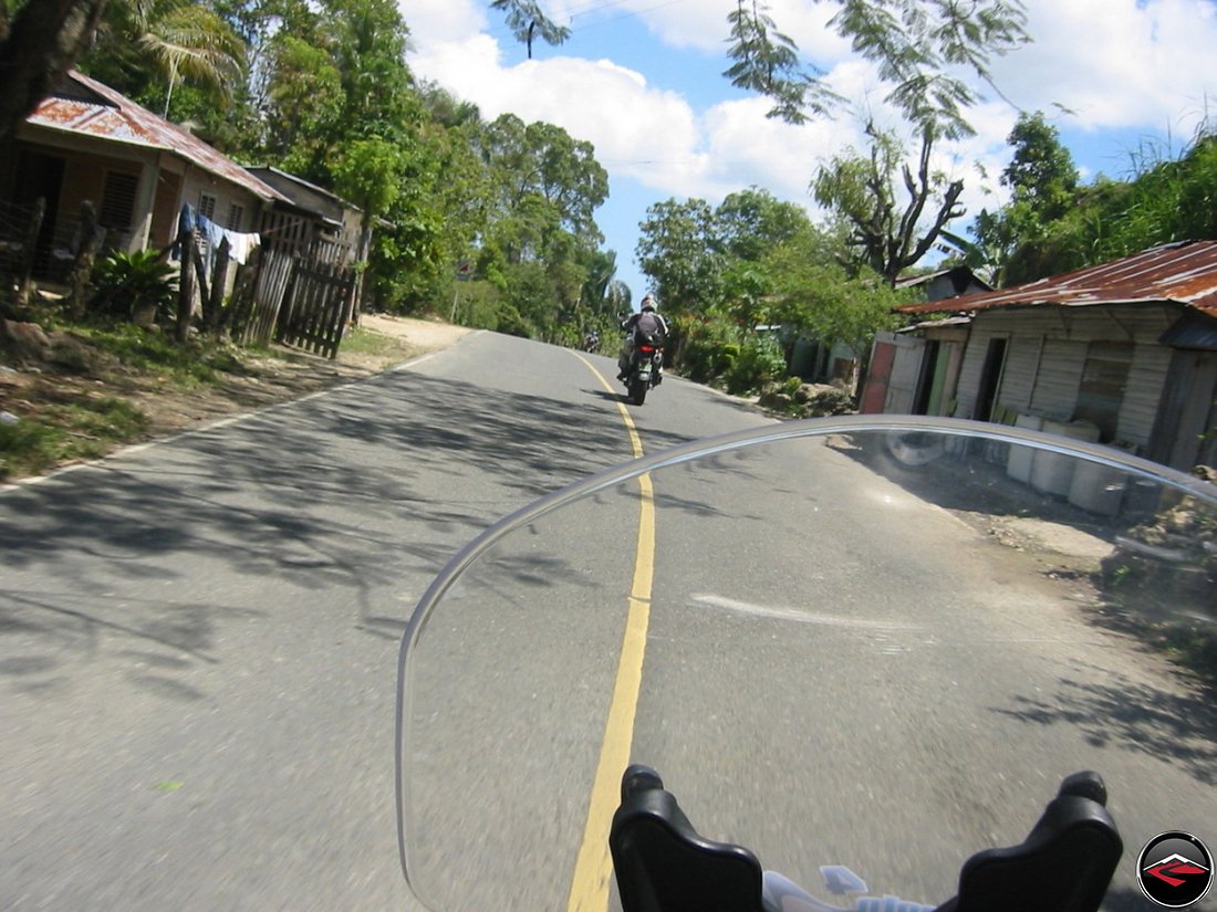 Homes next to the road in the dominican republic