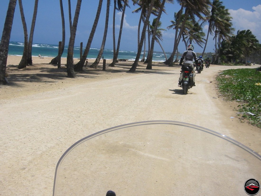 Atlantic Ocean Coastal Roads with Palm Trees in the Caribbean