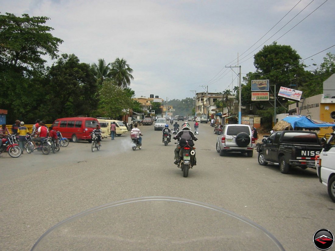 motorcycles riding through Samana, Dominican Republic