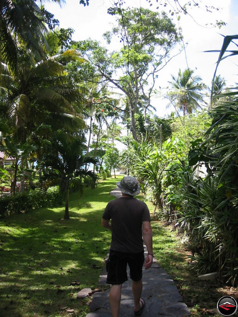 walking to the beach at La Tambora Beach Resort