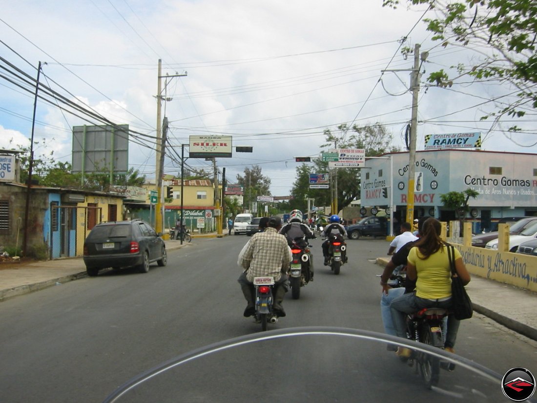 motorcycles in traffic in the dominican republic