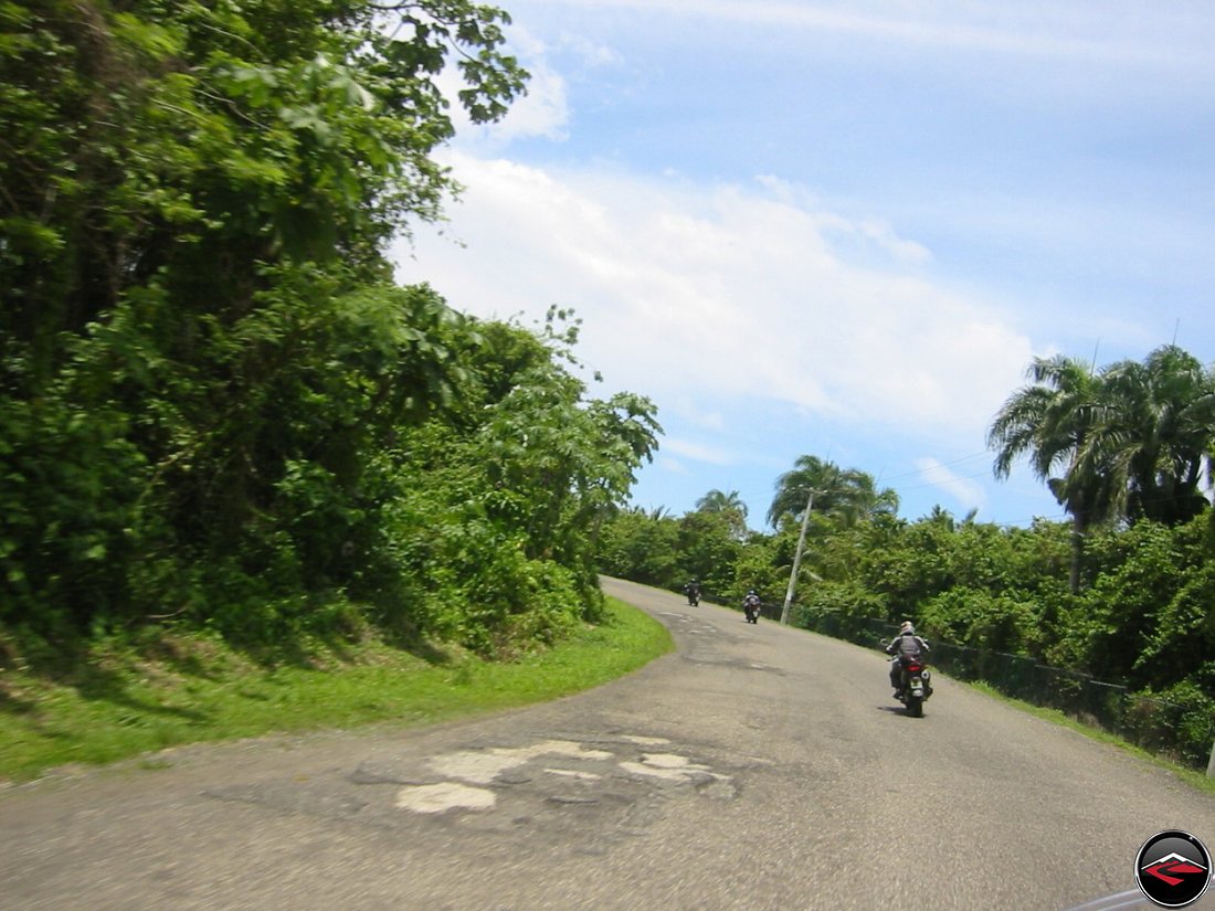motorcycles riding to lunch in the dominican republic