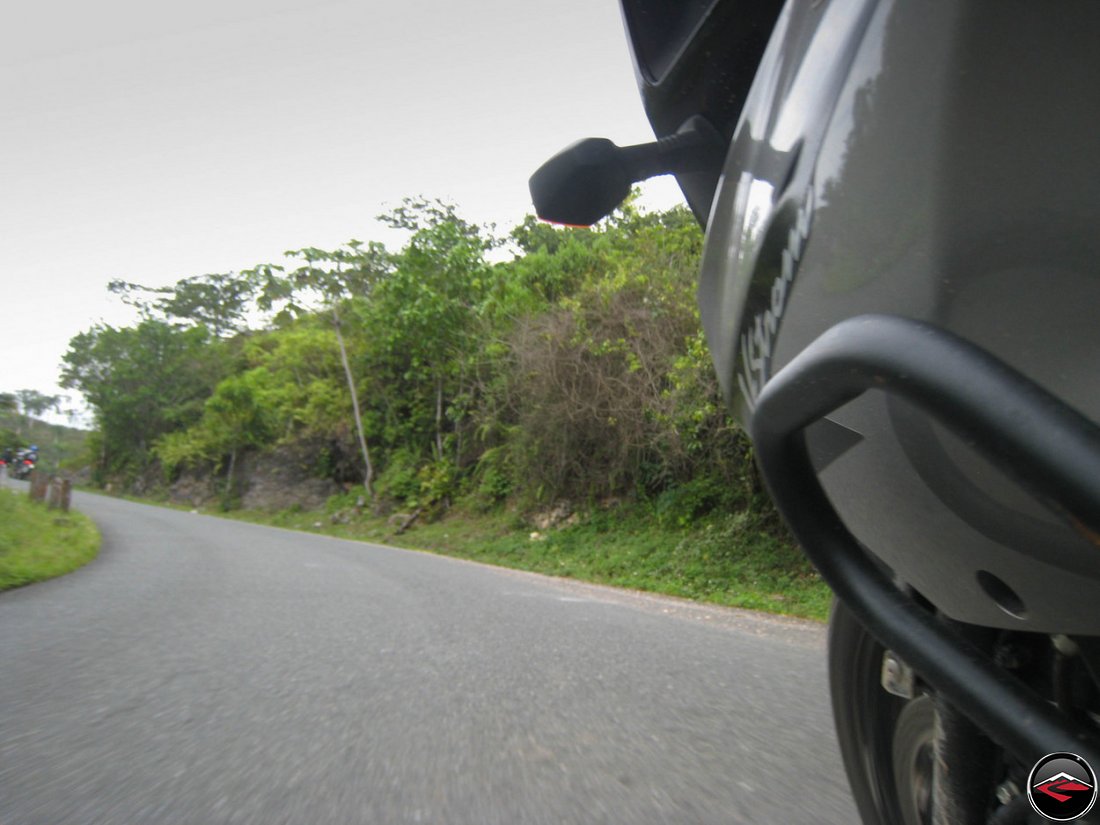 motorcycle riding through corners in El Limon Samana Dominican Republic