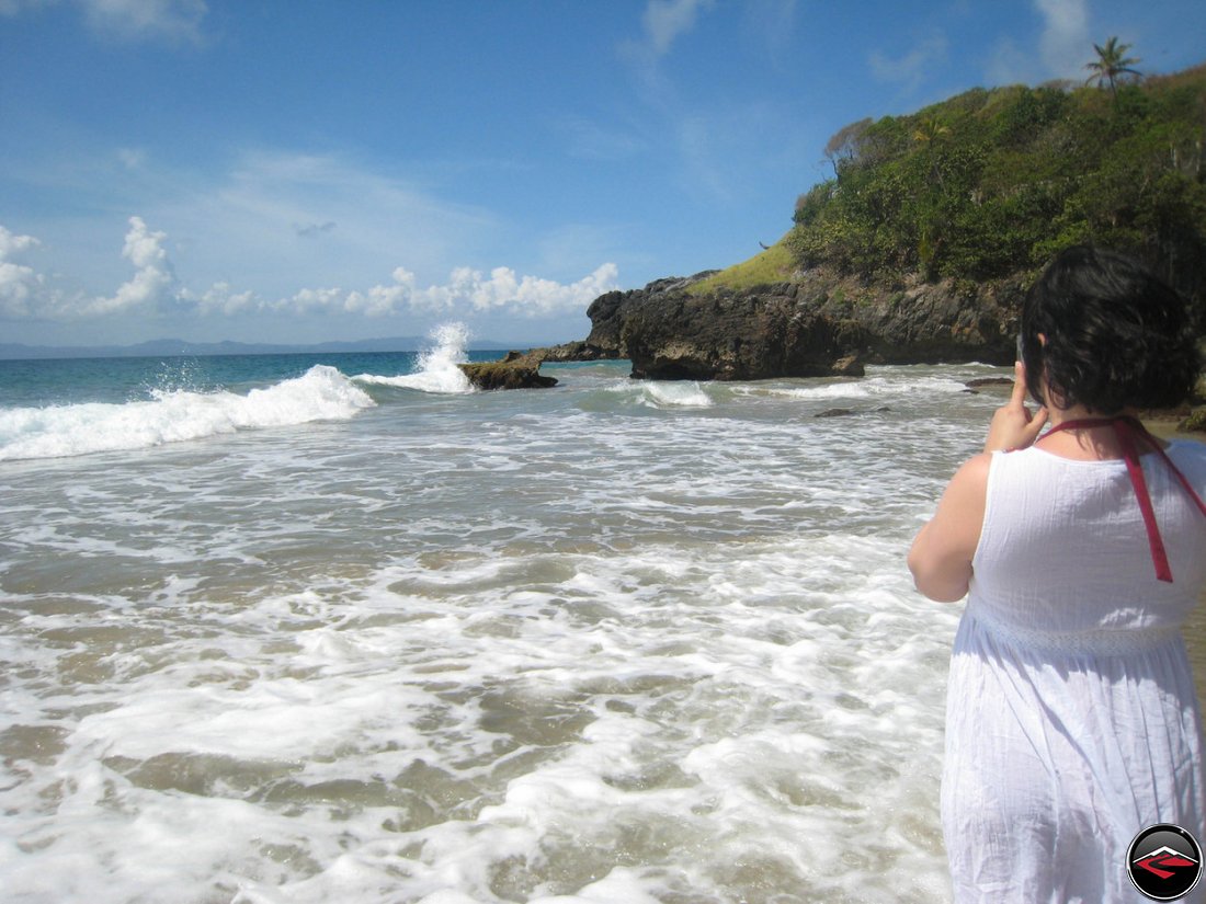 Waves Crashing into rocks at La Tambora Beach Resort
