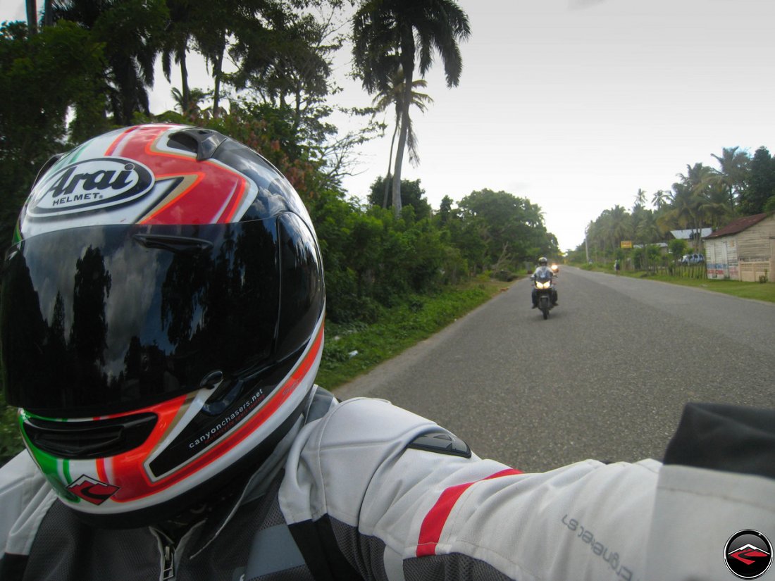 Myself, Kris and Jason riding motorcycles through the dominican republic