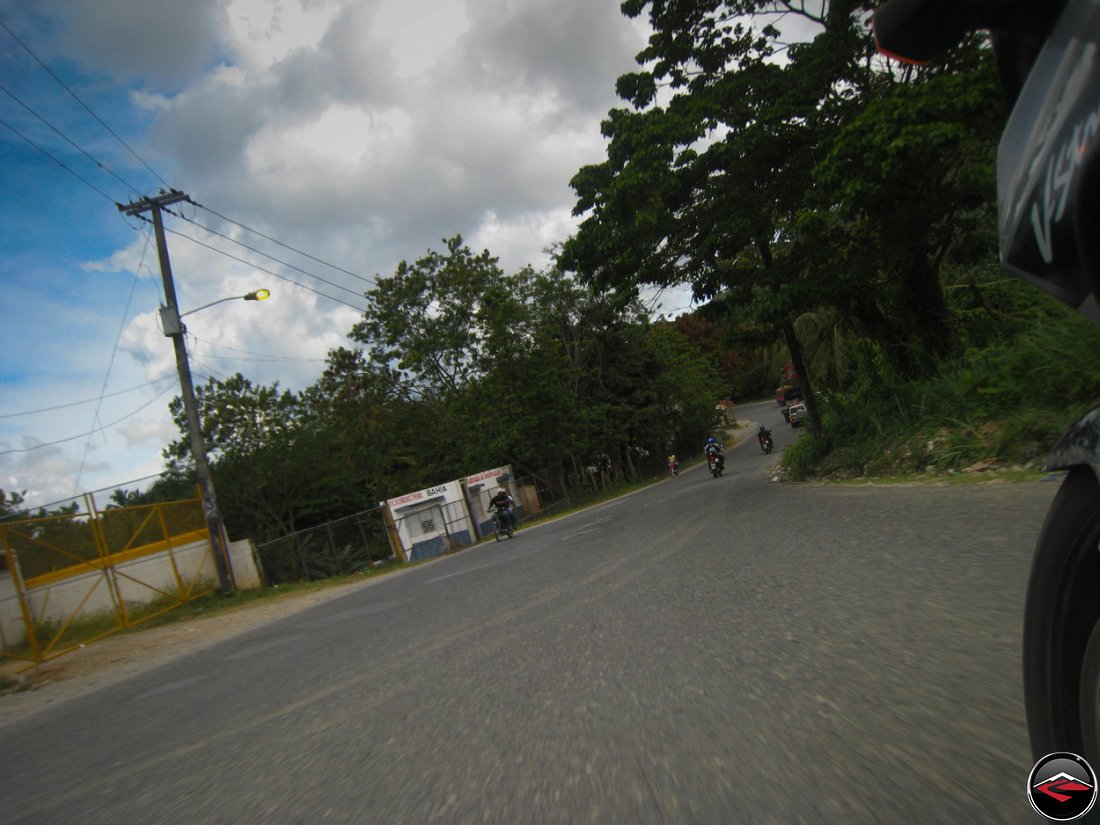 S-curve on the road in the dominican republic