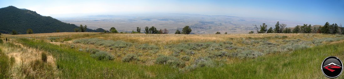 View looking west from the top of Bridger Pass in the Big Horn Mountains in Wyoming, near Lovell