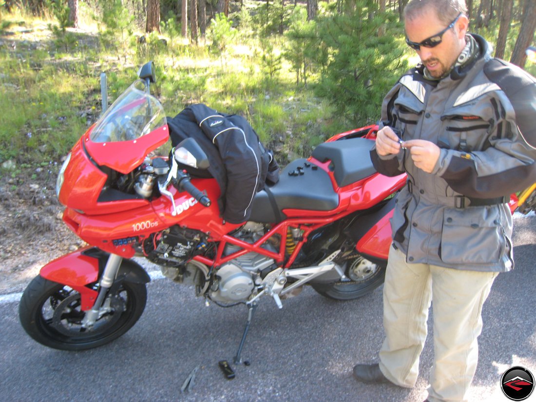 Fixing a motorcycle electrical short on the side of the road