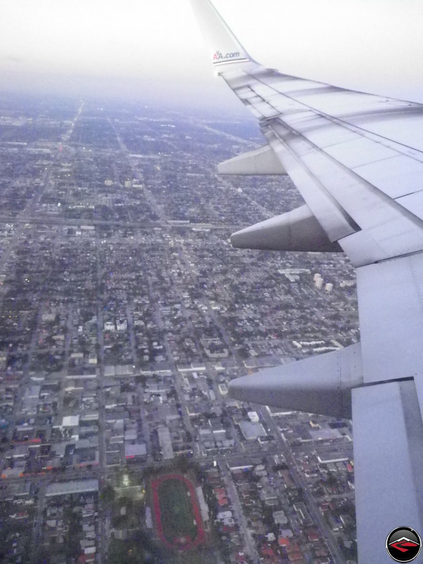 American Airlines Wing over Miami, Florida