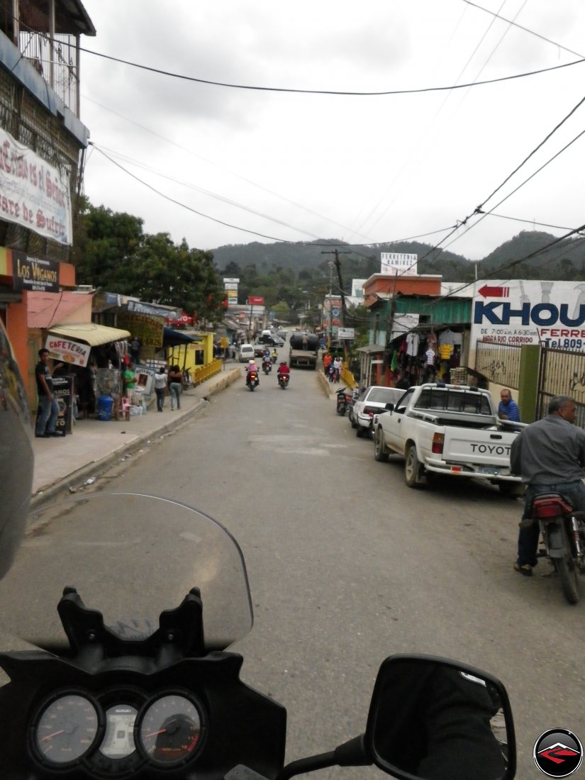 Narrow, congjested streets of a caribbean town