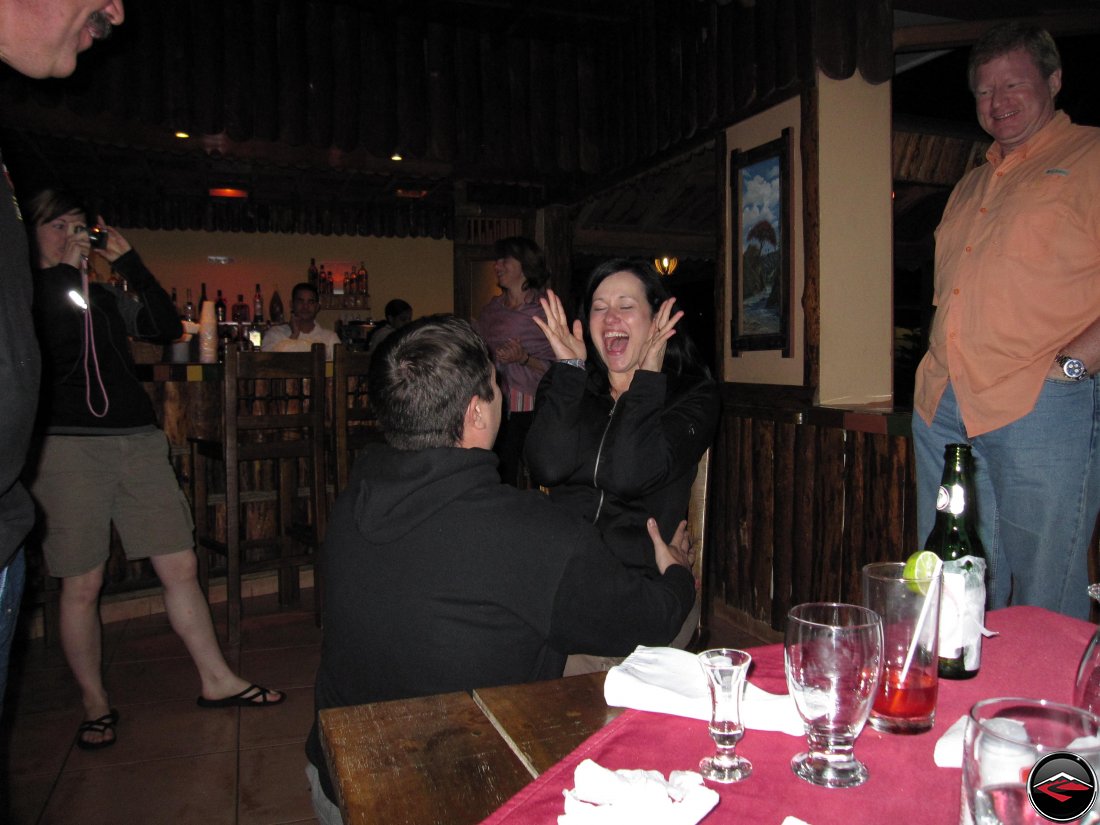 Guy sings Happy Birthday to a girl on her birthda at the Hotel Gran Jimenoa in Jarabacoa Dominican Republic