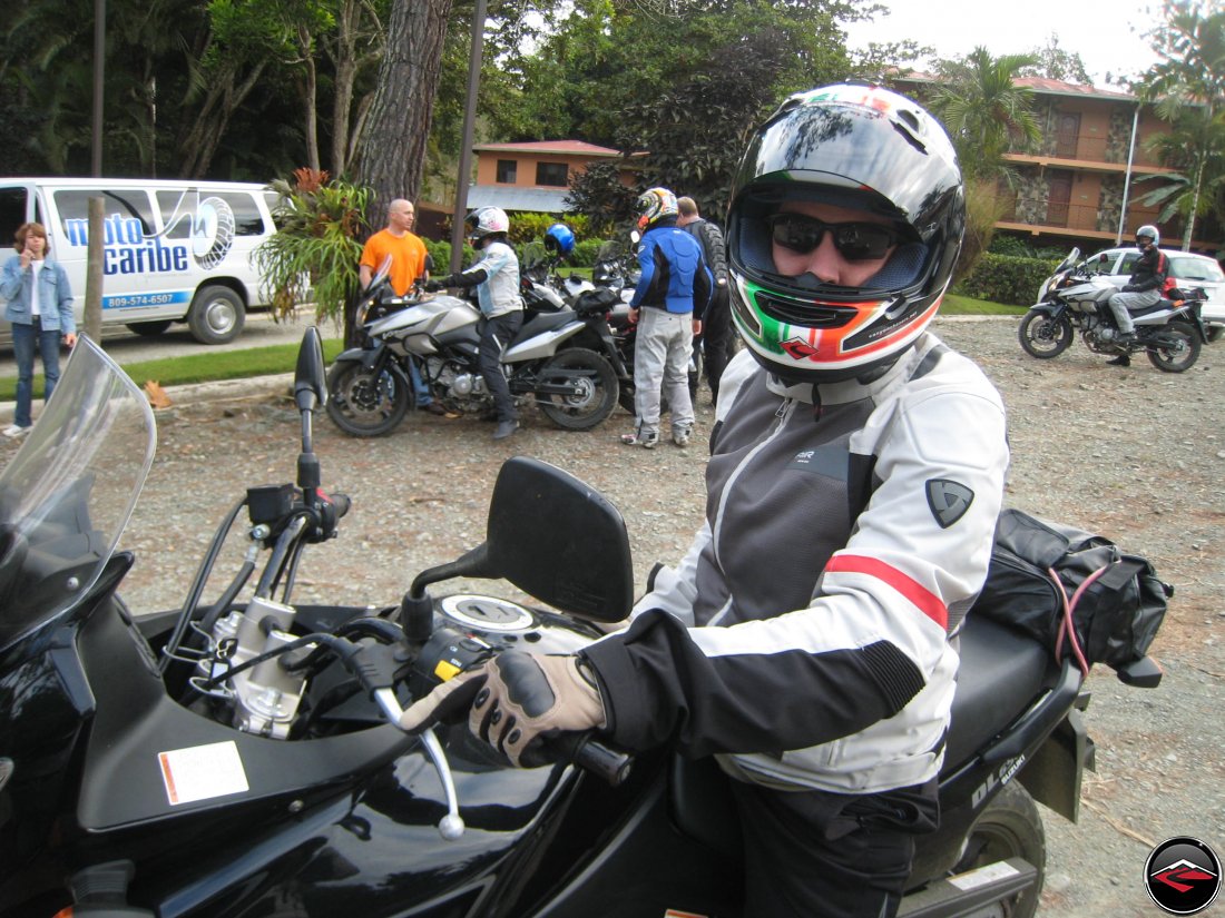 Motorcycles parked outside the Hotel Gran Jimenoa in Jarabacoa Dominican Republic