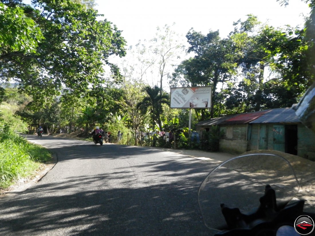 Riding motorcycles up the steep, twisty highway 21 in the Dominican Republic