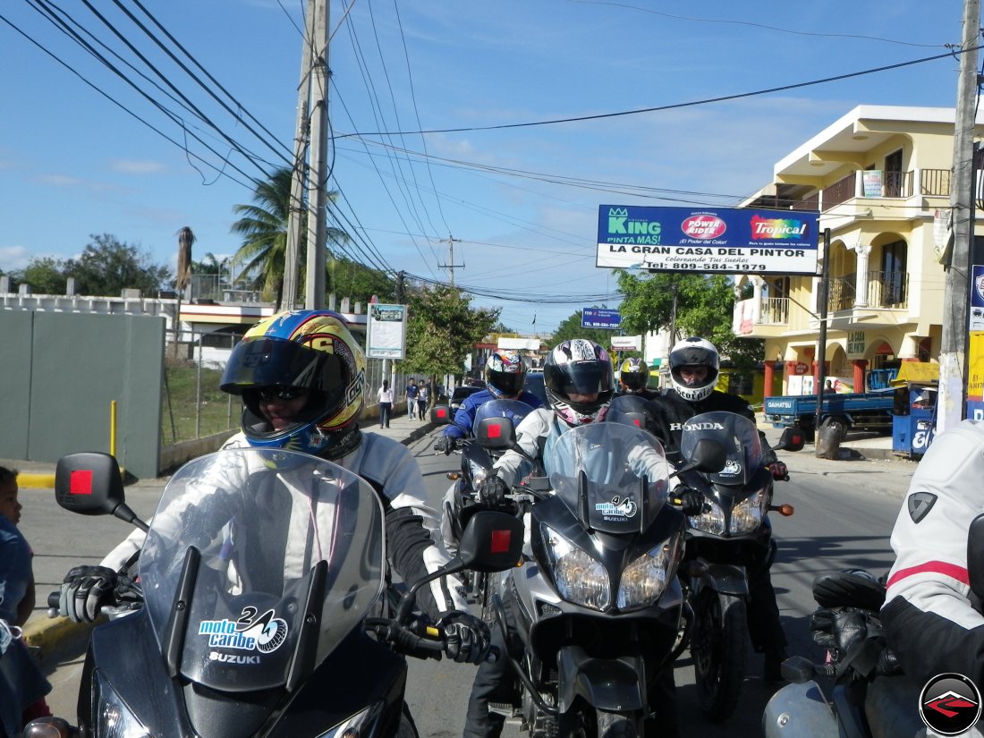 Motorcycles stuck in traffic