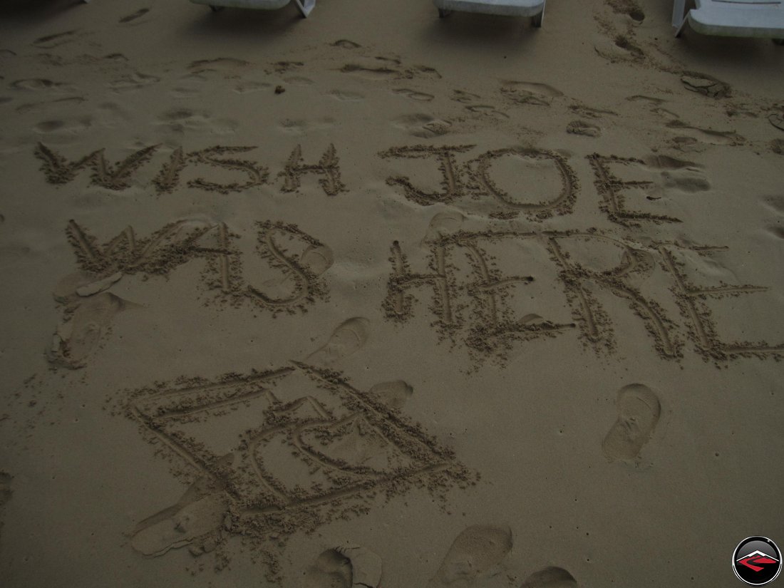 message written in the sand Playa Rincon Dominican Republic