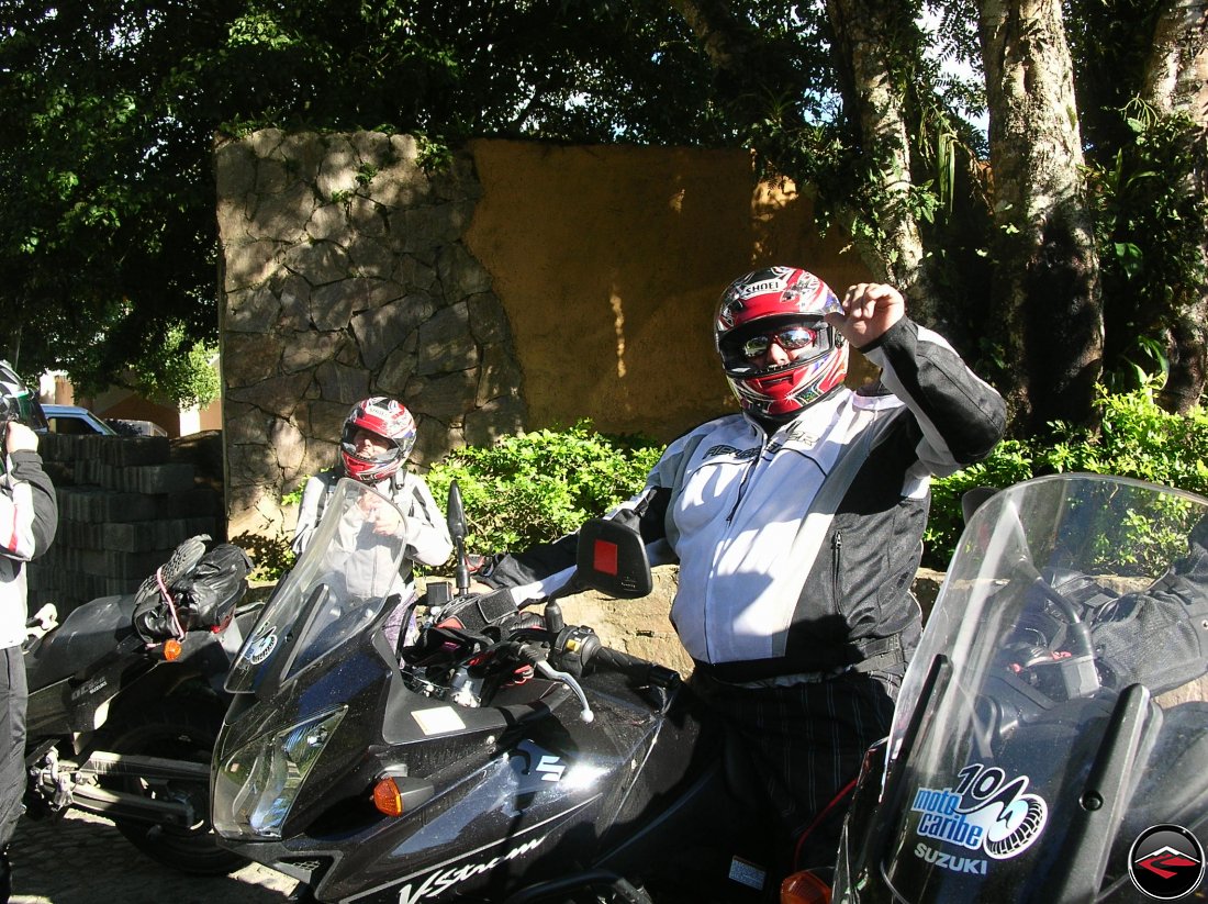 man riding a v-strom 650