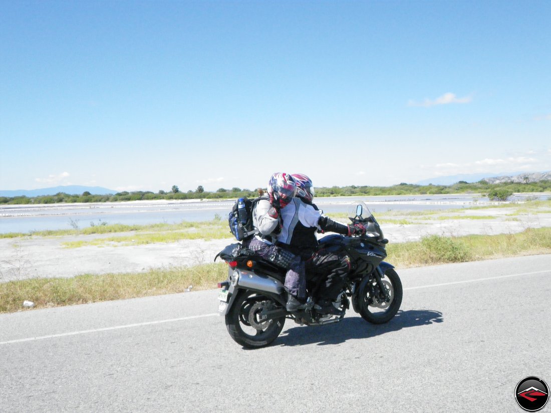 gary and phylis riding their motorcycle