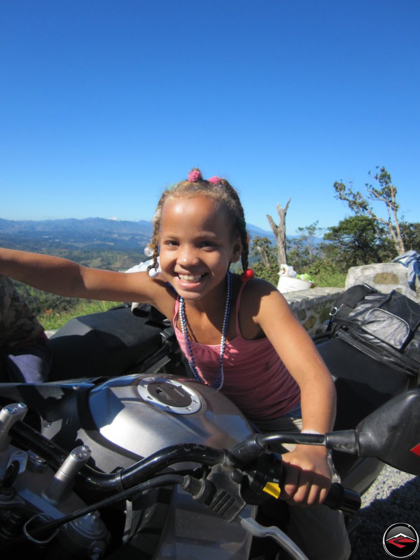 pretty young girl on a motorcycle