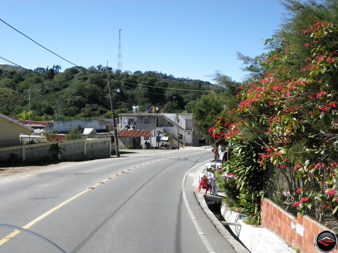 Dangerous gutter along the side of a twisty mountain road