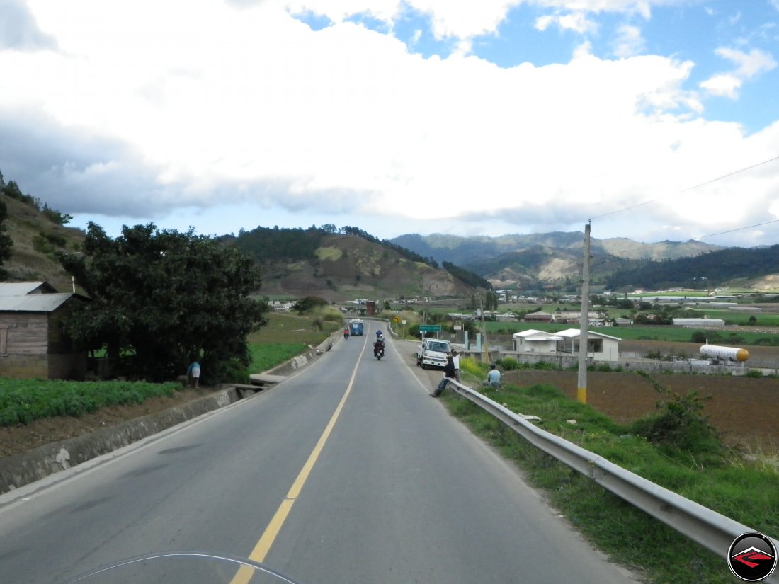 motorcycles leaving Constanza in the dominican republic mountains