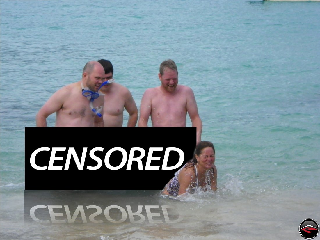 naked men on the beach; Censored Playa Rincon Dominican Republic