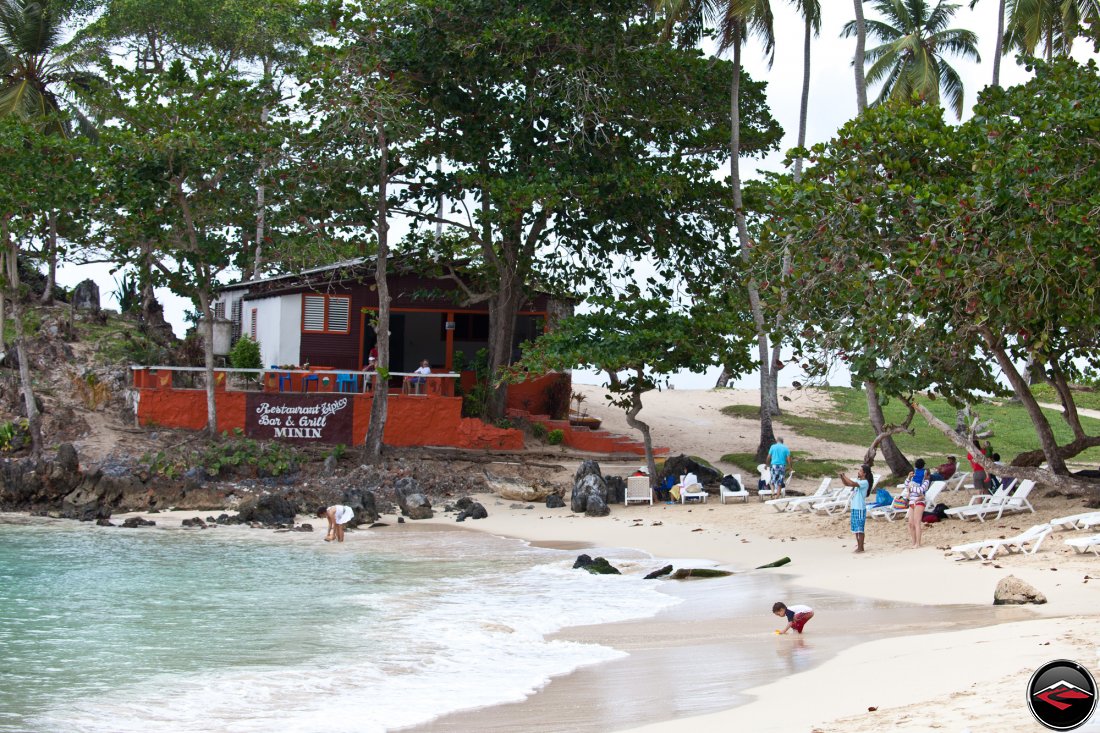 Minin Bar and Grill on a caribbean beach in the Playa Rincon Dominican Republic