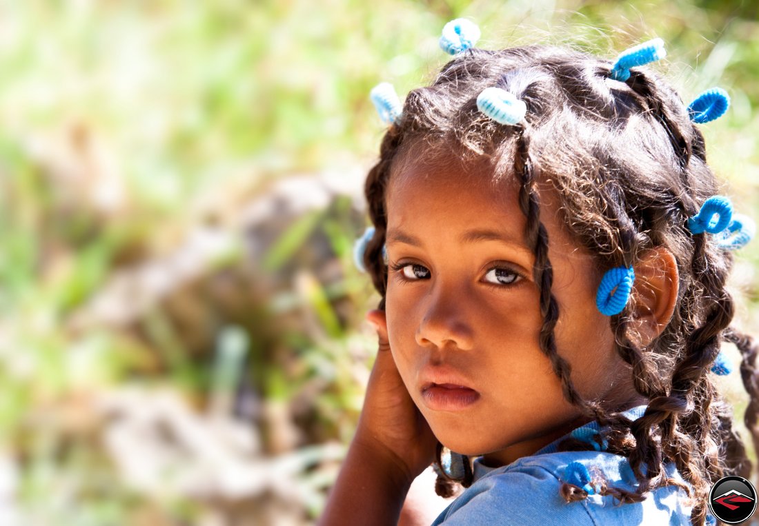 portrait of a pretty little girl from the dominican republic