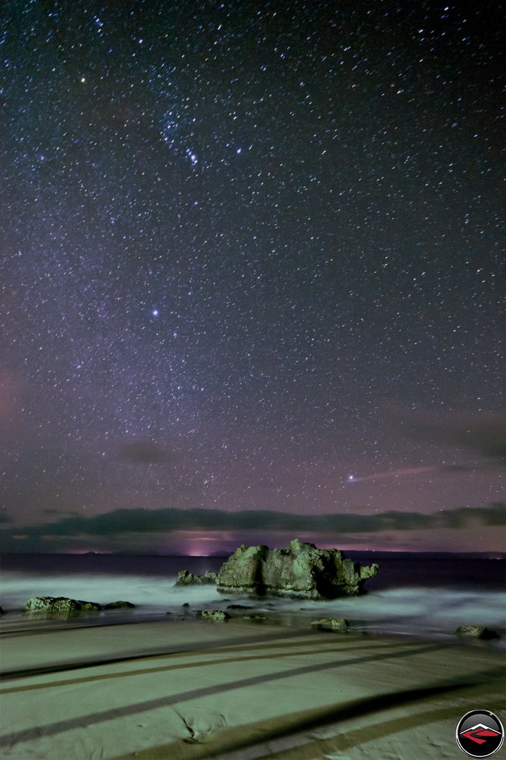 Dominican Republic beach under star-filled sky