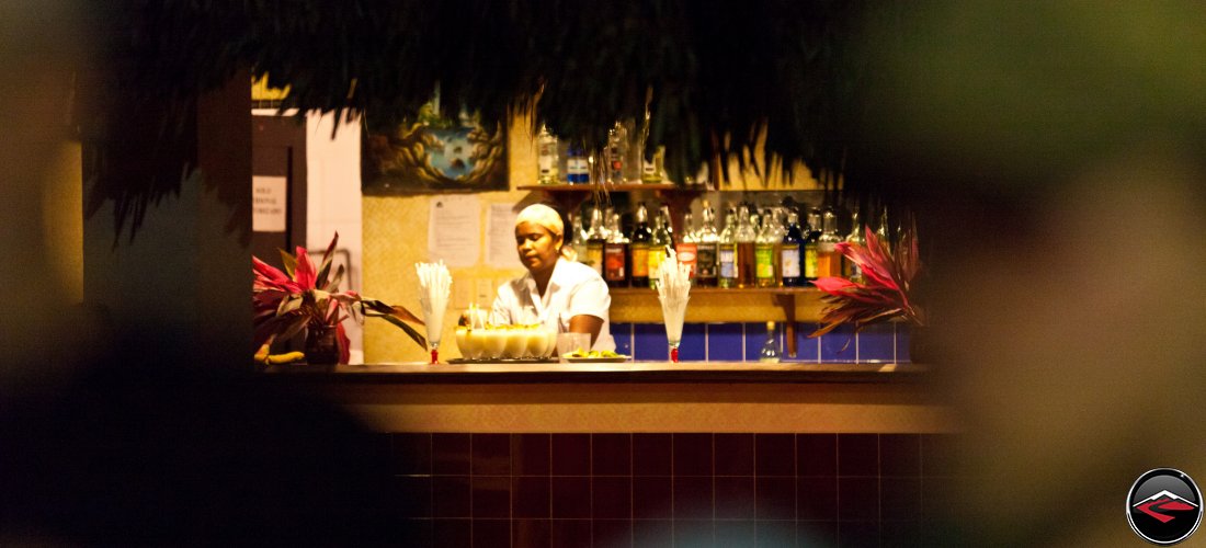 bartender making drinks at a Dominican Republic bar