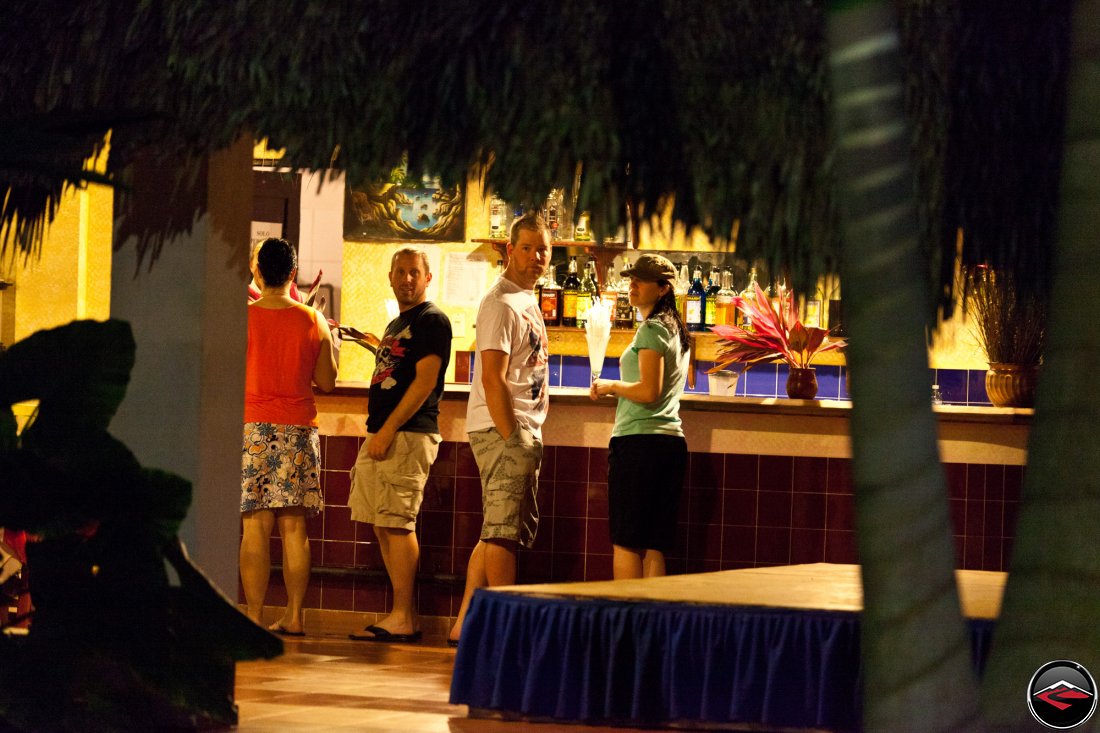 Hanging out at the bar at a Dominican Republic resort