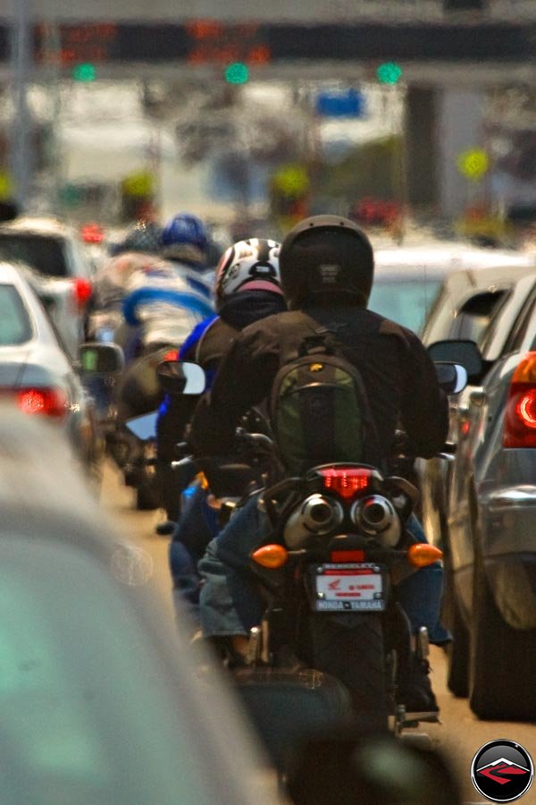 Motorcycles Lane Splitting in California