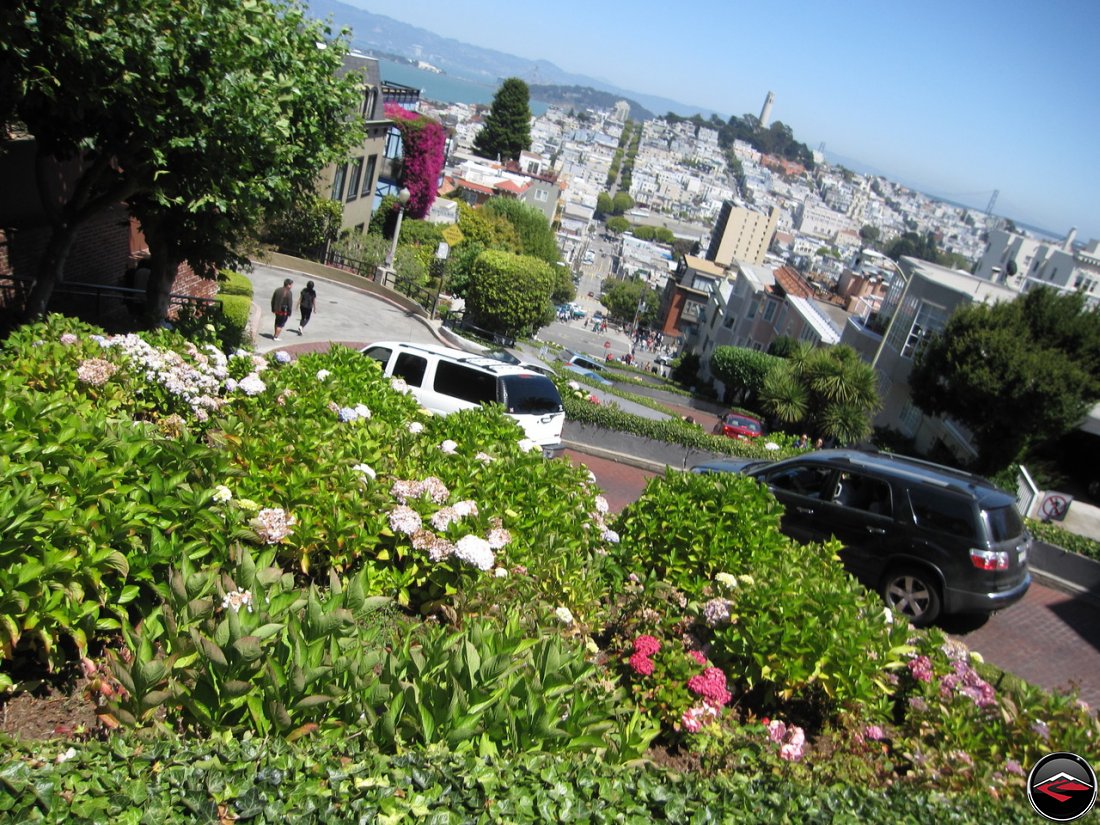 San Francisco, California, at the top of Lombard Street