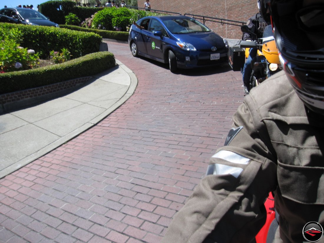 Riding a Ducati Multistrada 1200 and Buell Ulysses down Lombard Street in San Francisco, California